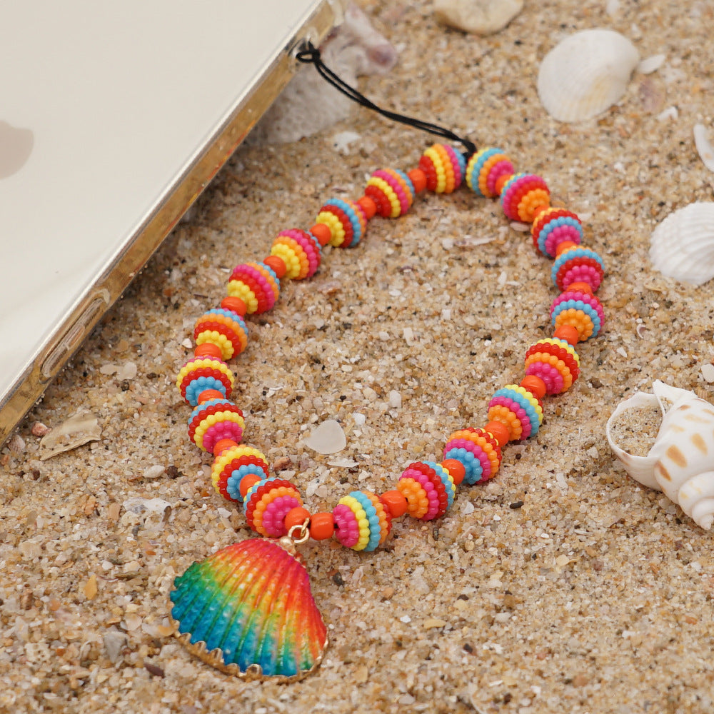 Wholesale Acrylic Bead Nylon Phone Lanyard